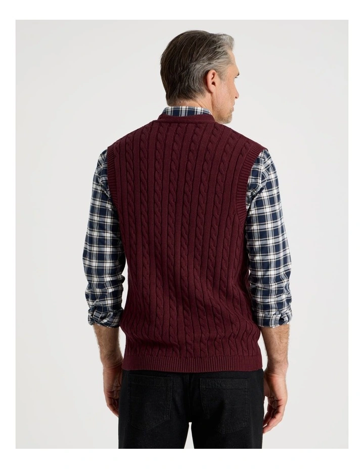 Sleeveless Cardigan in Burgundy image 5