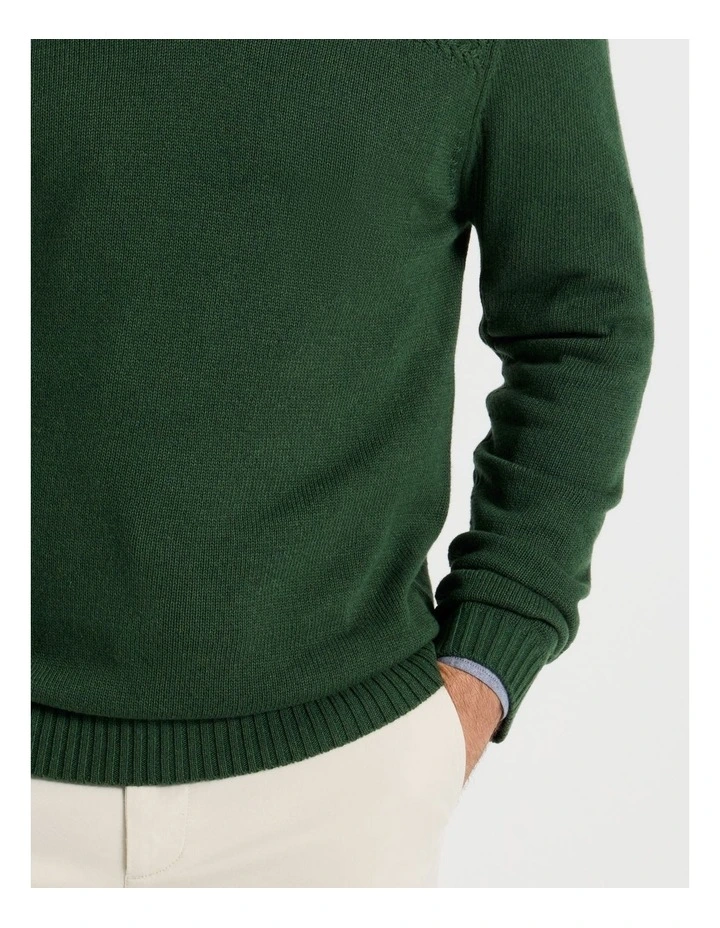 Half Zip Textured Knit in Sage image 6