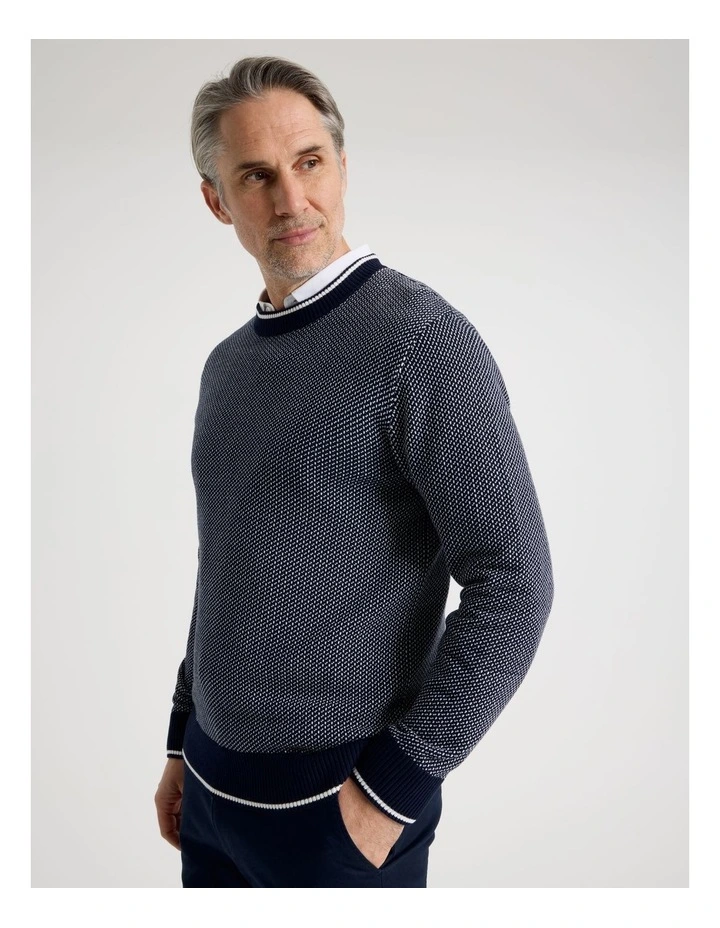 Stripe Rib Detail Knit in Navy image 5