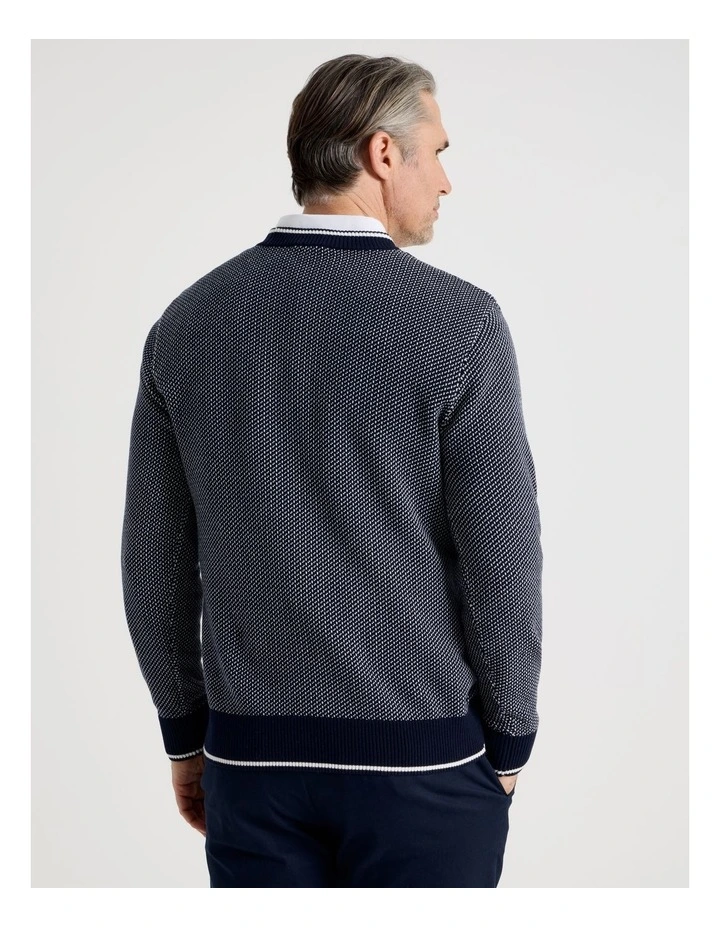 Stripe Rib Detail Knit in Navy image 6