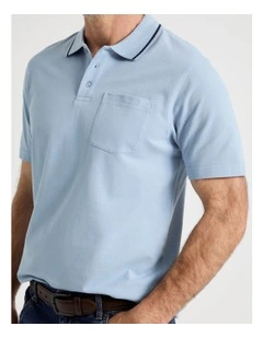 Pique Polo in Light Blue