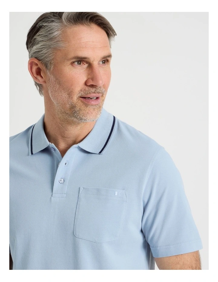Pique Polo in Light Blue image 5