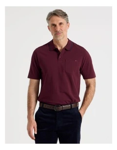 Pique Polo in Burgundy