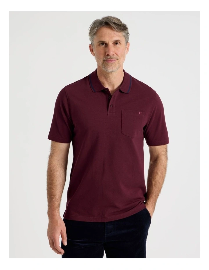 Pique Polo in Burgundy image 5