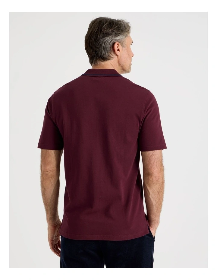 Pique Polo in Burgundy image 6