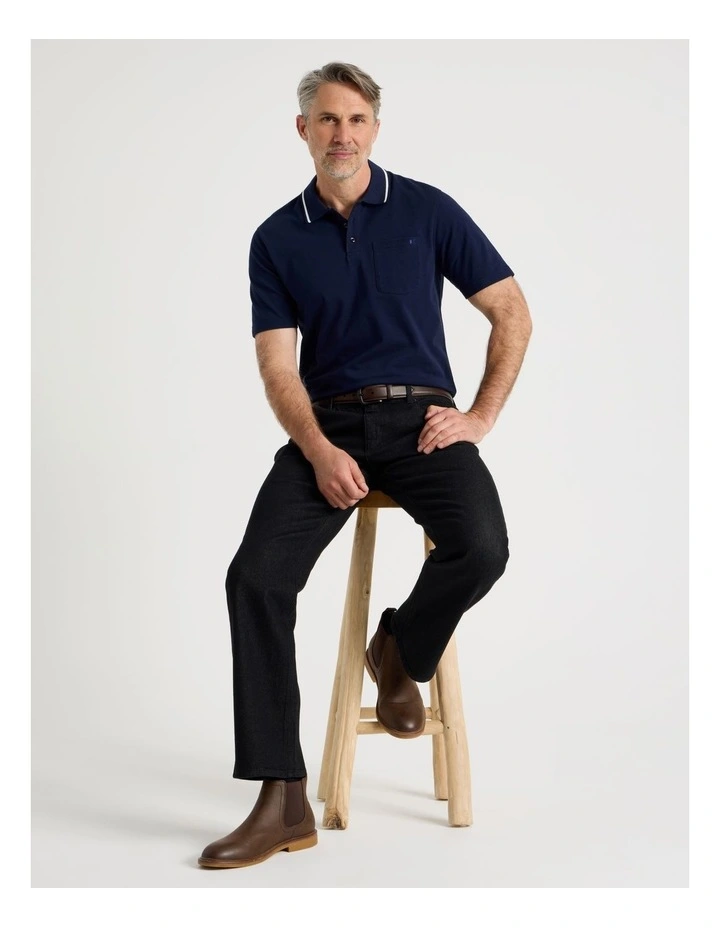 Pique Polo in Navy image 4