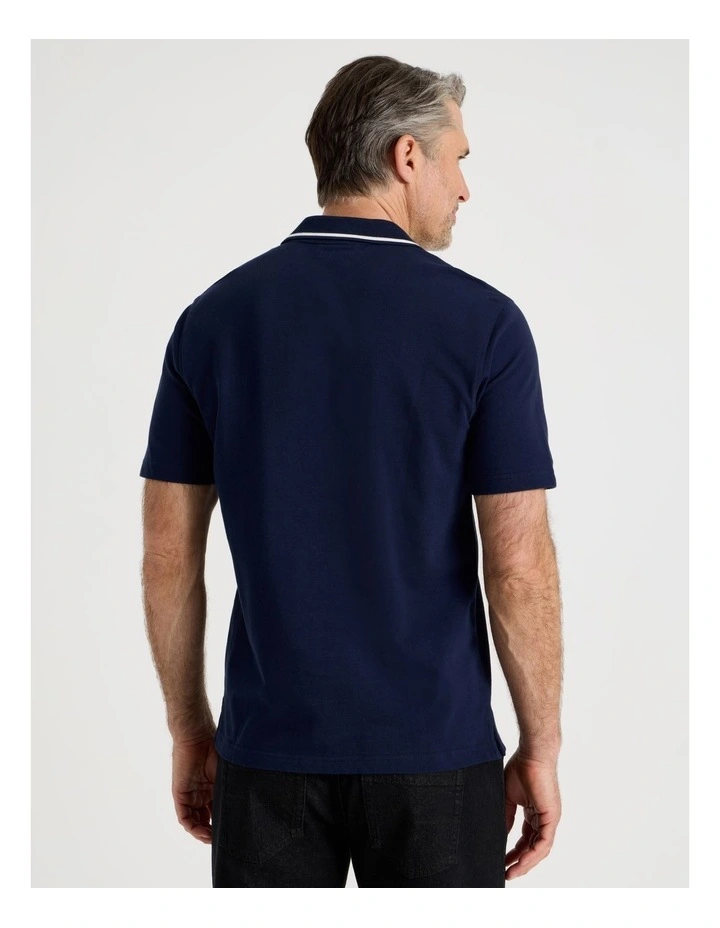 Pique Polo in Navy image 6