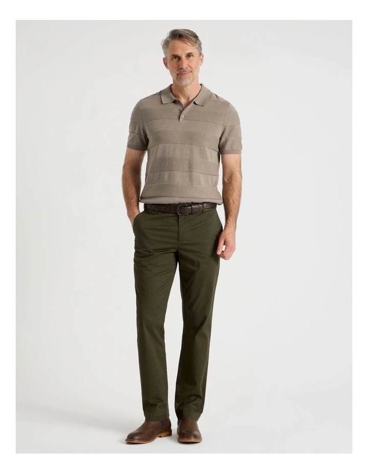 Jacquard Knit Polo in Taupe image 2