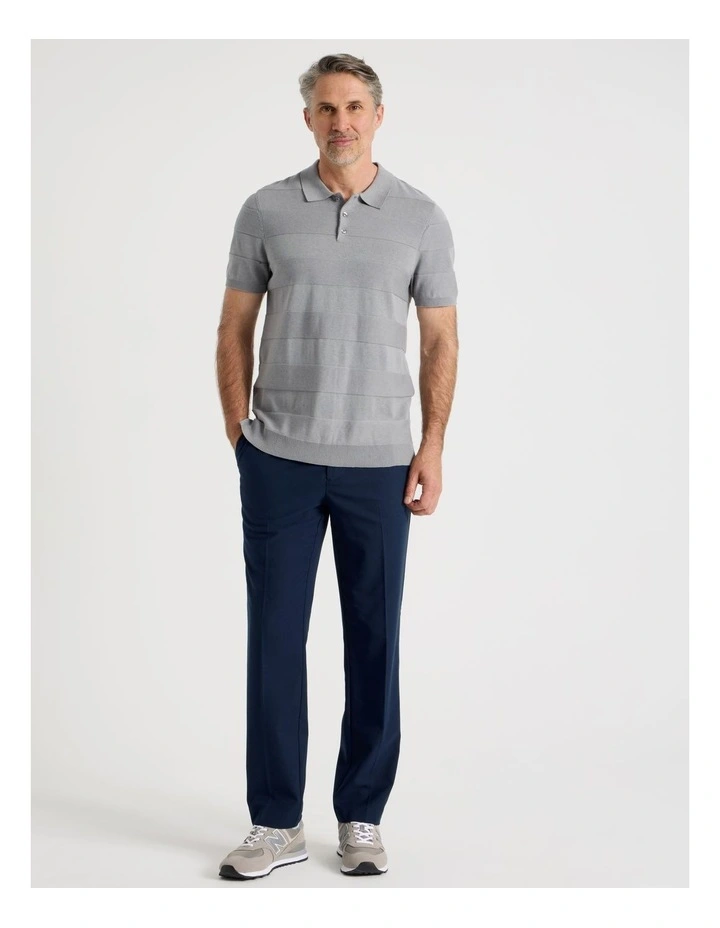 Jacquard Knit Polo in Grey image 3