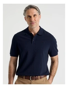 Birdseye Pique Polo in Navy