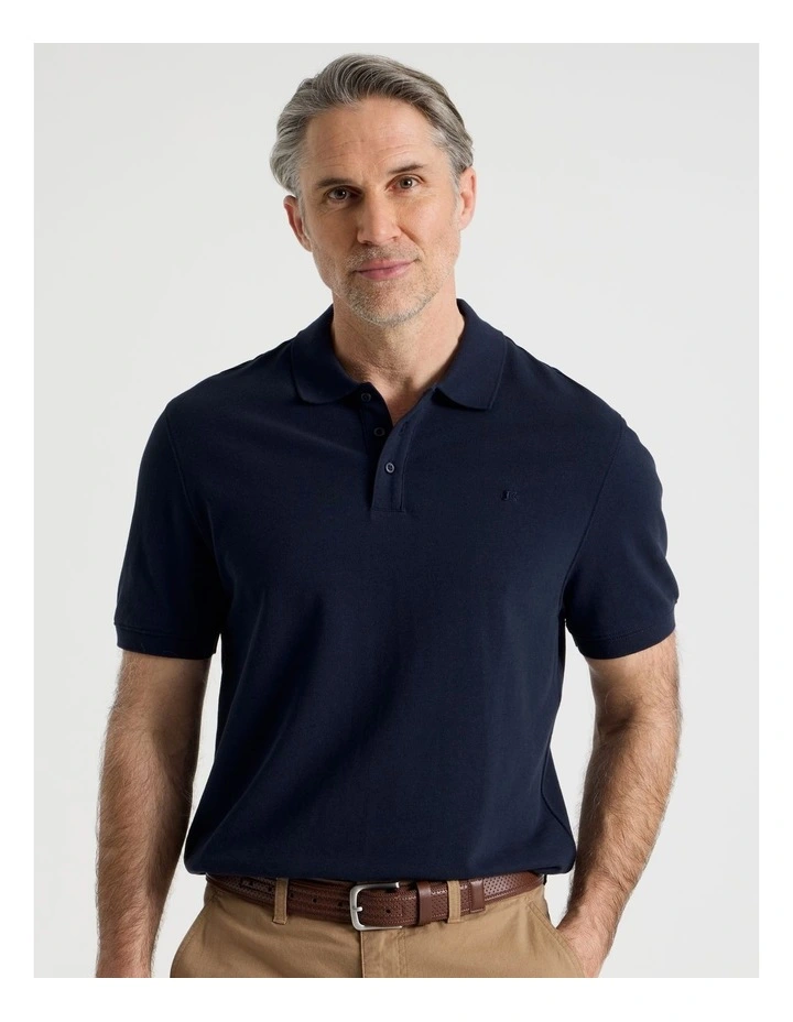 Birdseye Pique Polo in Navy image 1