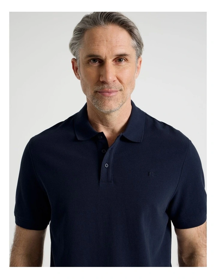 Birdseye Pique Polo in Navy image 2