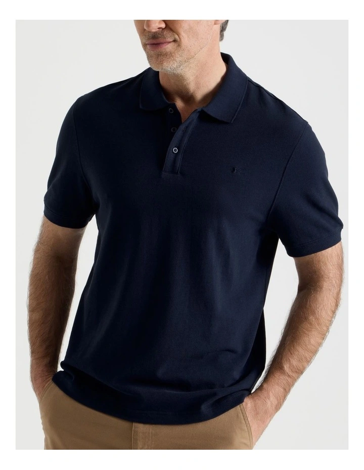 Birdseye Pique Polo in Navy image 6