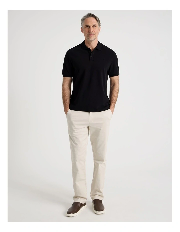 Birdseye Pique Polo in Black image 2