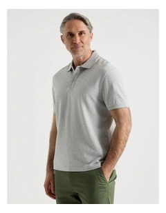 Birdseye Pique Polo in Grey
