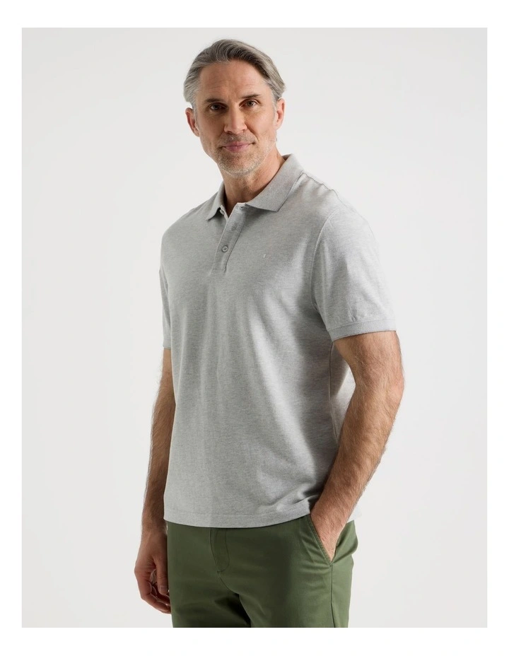 Birdseye Pique Polo in Grey image 1
