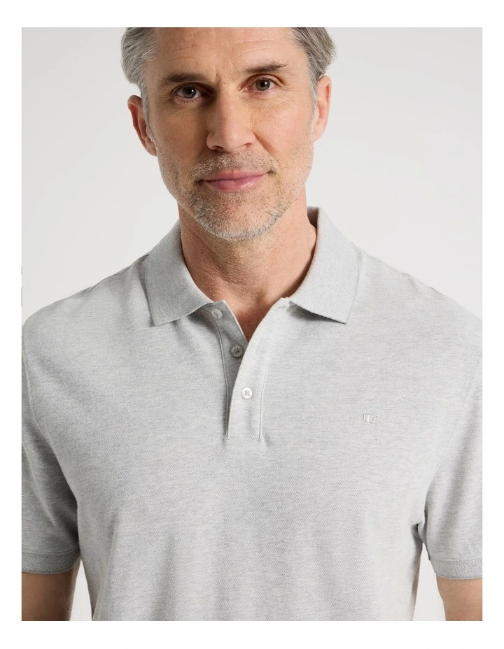 Birdseye Pique Polo in Grey image 3