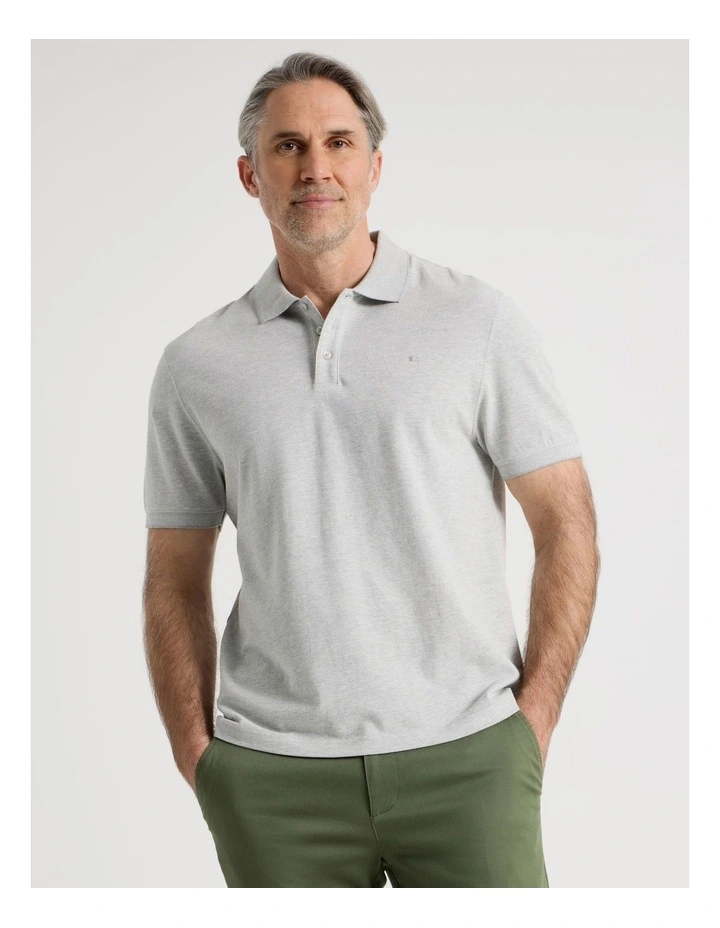 Birdseye Pique Polo in Grey image 5