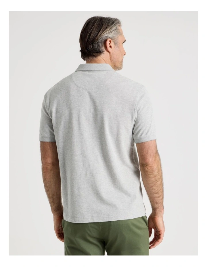 Birdseye Pique Polo in Grey image 6