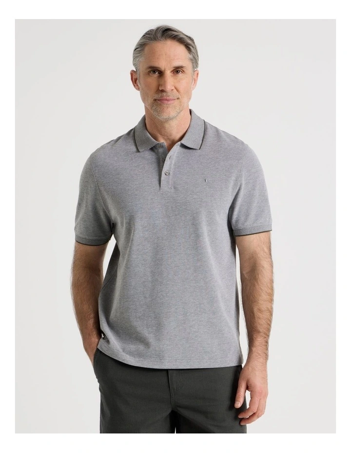 Birdseye Pique Polo in Khaki image 1