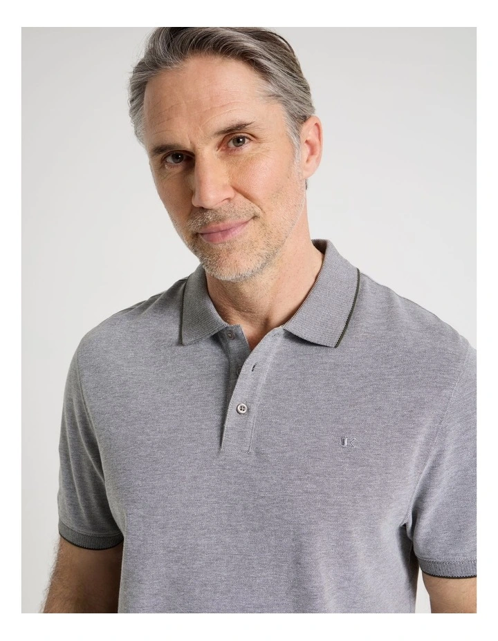 Birdseye Pique Polo in Khaki image 2