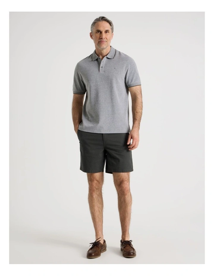 Birdseye Pique Polo in Khaki image 3
