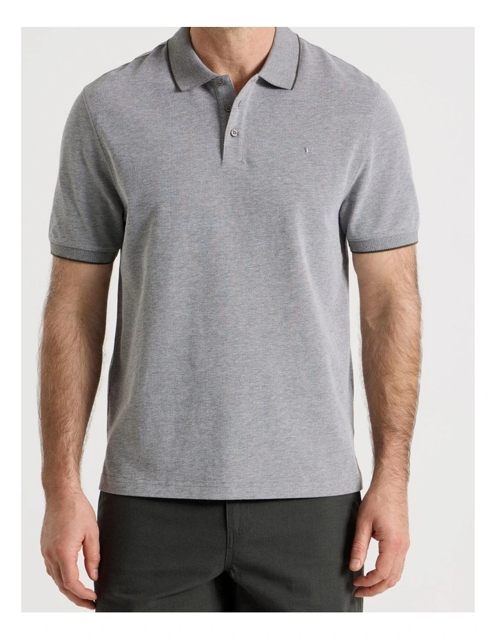 Birdseye Pique Polo in Khaki image 4