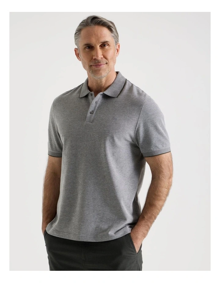 Birdseye Pique Polo in Khaki image 5