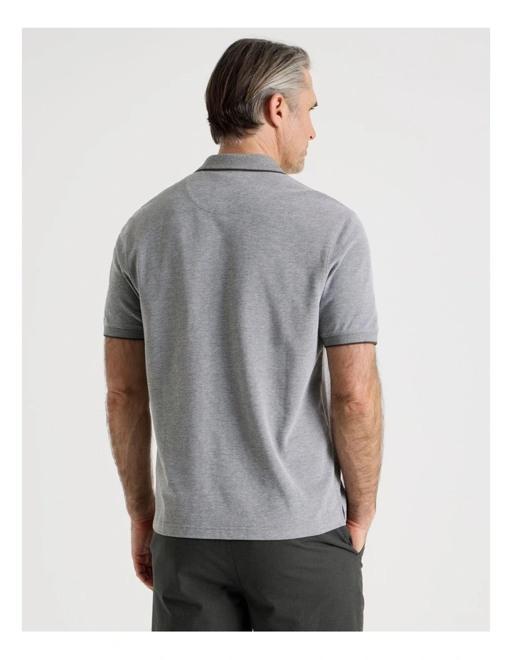 Birdseye Pique Polo in Khaki image 6