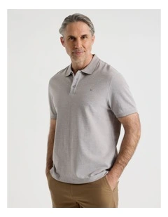 Birdseye Pique Polo in Beige