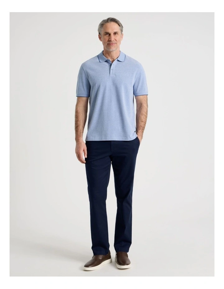Birdseye Pique Polo in Mid Blues image 2