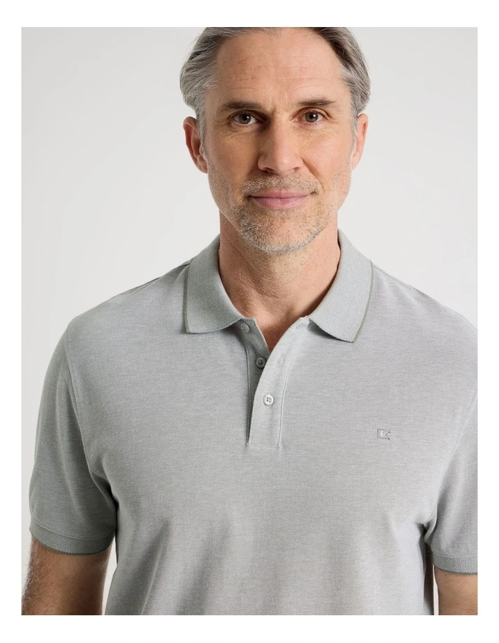 Birdseye Pique Polo in Sage image 2