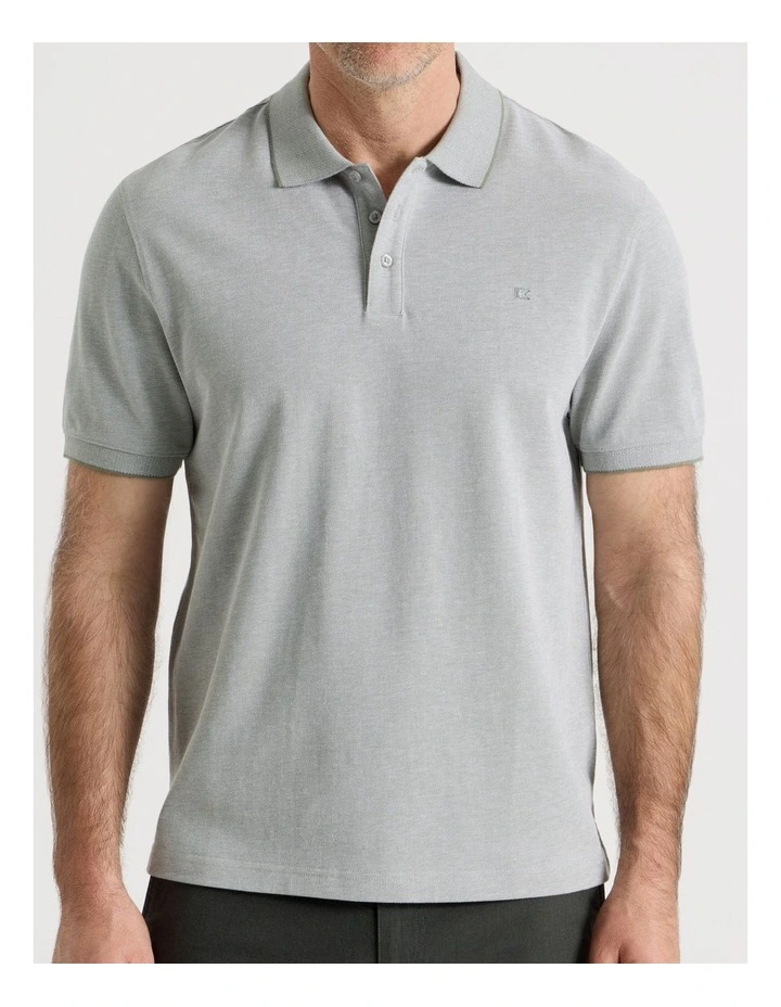Birdseye Pique Polo in Sage image 4