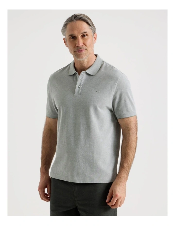 Birdseye Pique Polo in Sage image 5