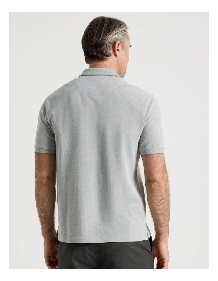 Birdseye Pique Polo in Sage image 6