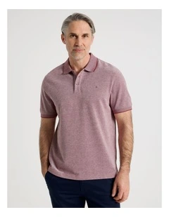 Birdseye Pique Polo in Red