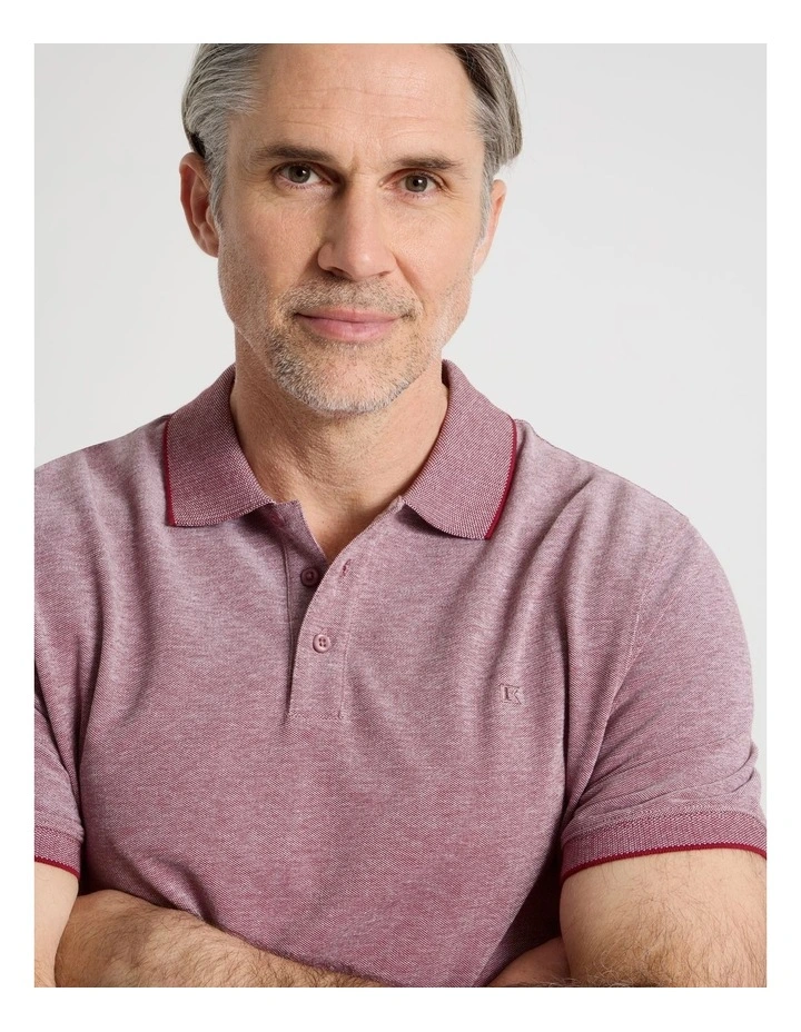Birdseye Pique Polo in Red image 2