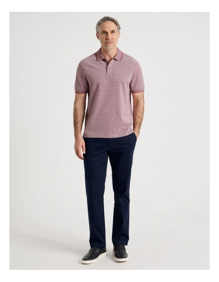 Birdseye Pique Polo in Red image 3
