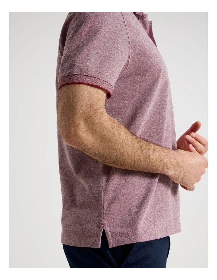 Birdseye Pique Polo in Red image 4