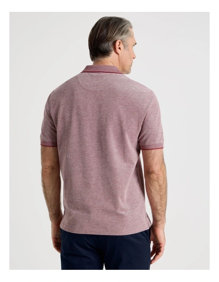 Birdseye Pique Polo in Red image 5