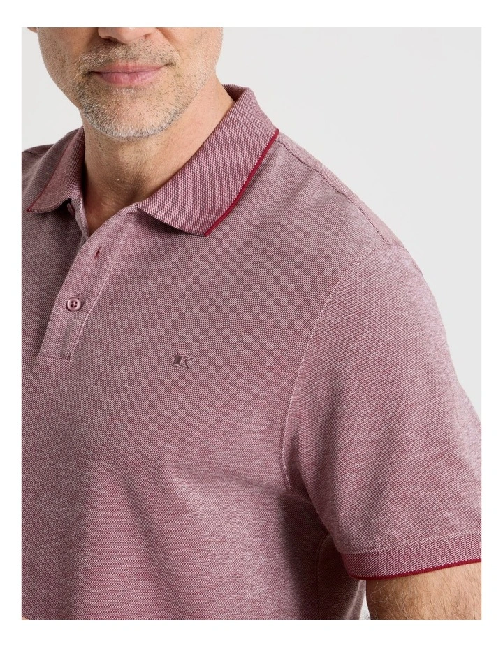 Birdseye Pique Polo in Red image 6