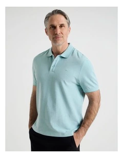 Birdseye Pique Polo in Turquoise