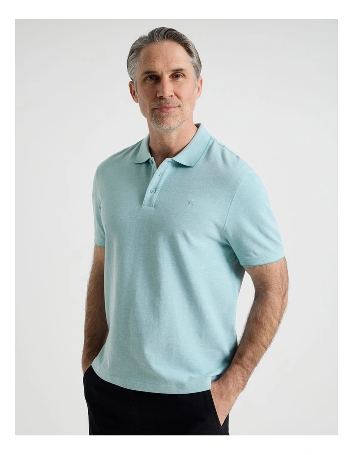 Birdseye Pique Polo in Turquoise image 1