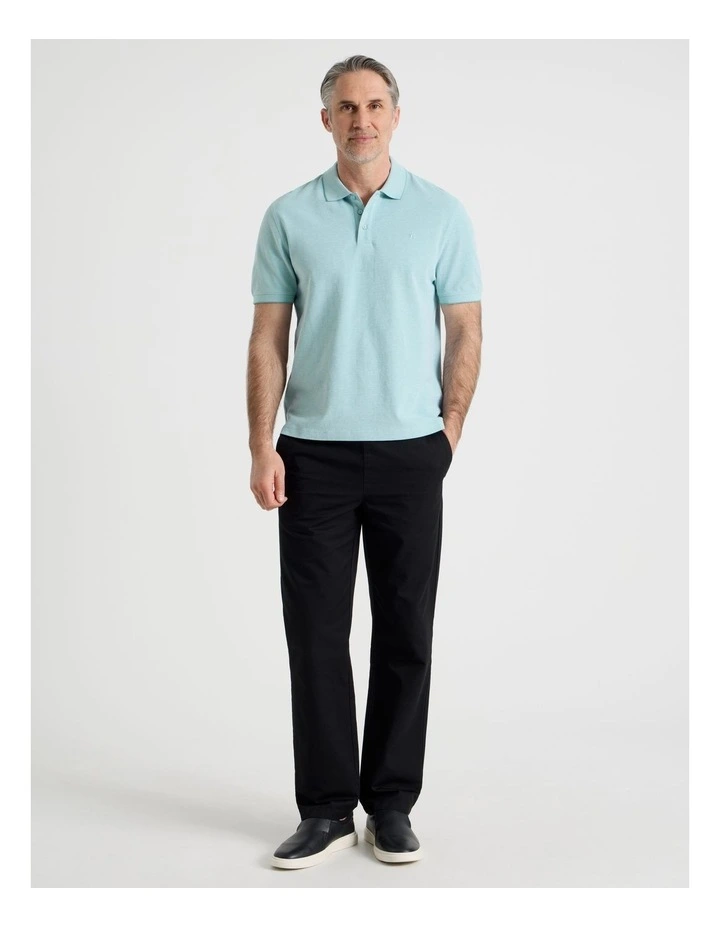 Birdseye Pique Polo in Turquoise image 3