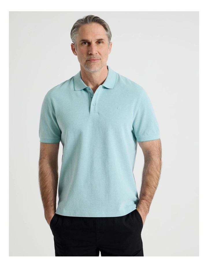 Birdseye Pique Polo in Turquoise image 4