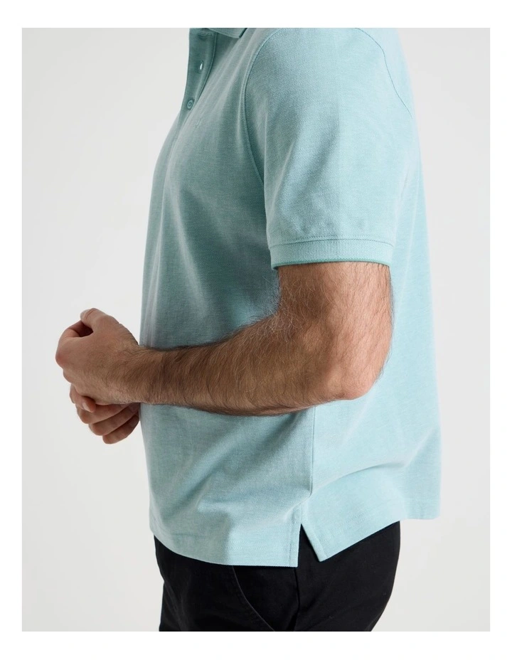 Birdseye Pique Polo in Turquoise image 5