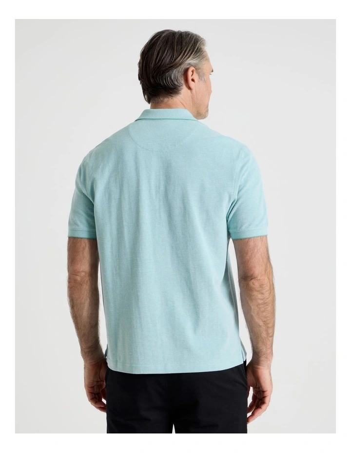 Birdseye Pique Polo in Turquoise image 6