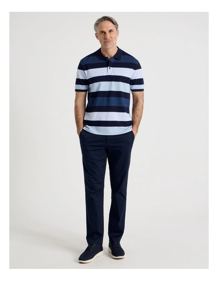 Birdseye Multi Stripe Polo in Navy image 2