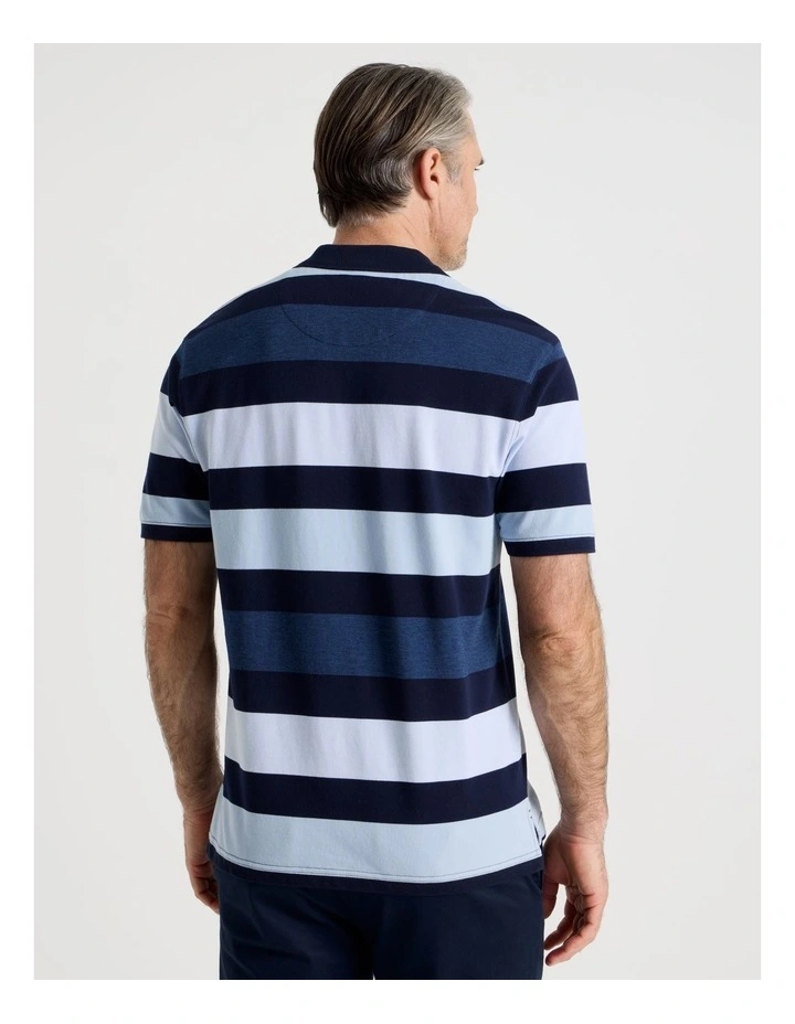 Birdseye Multi Stripe Polo in Navy image 5