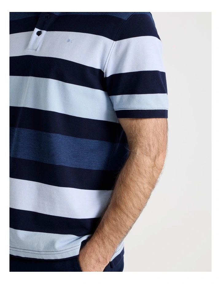 Birdseye Multi Stripe Polo in Navy image 6